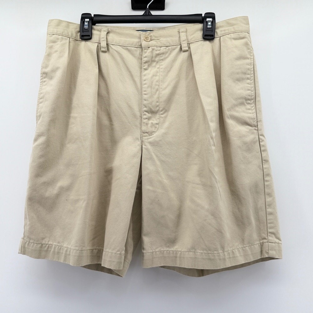 Polo Ralph Lauren Mens 36 Pleated Chino Shorts Beige Classic Fit Cotton Twill